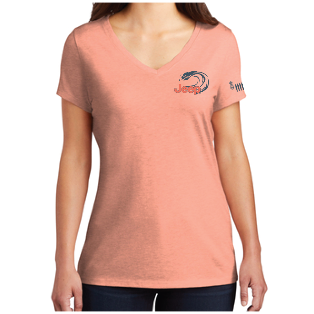 Ladies Jeep® Beachin' Good Time V-neck - Heather Peach