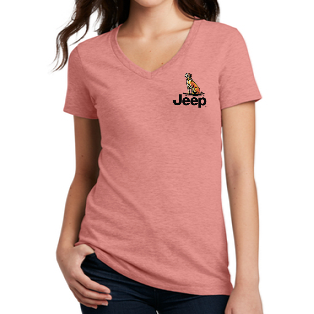 Ladies Jeep® Dogs Built For Adventure V-neck