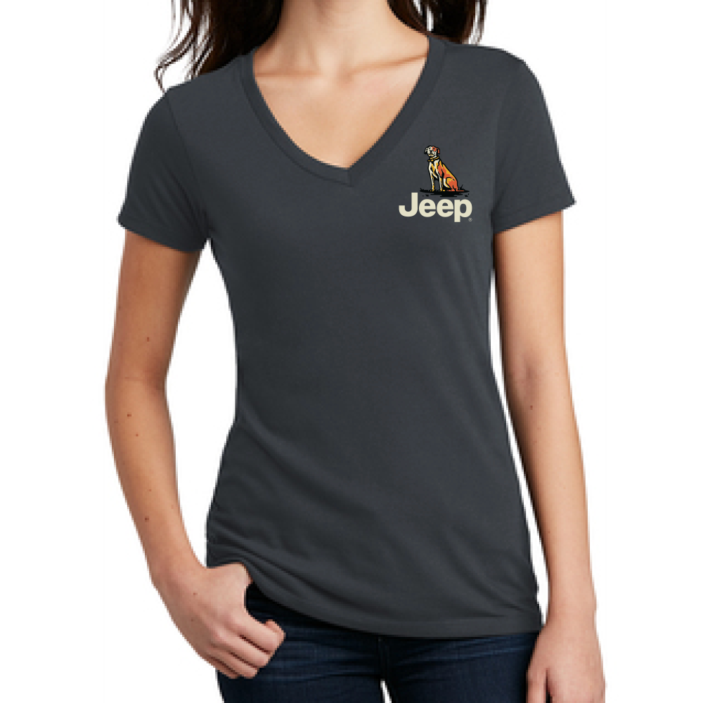 Ladies Jeep® Dogs Built For Adventure V-neck