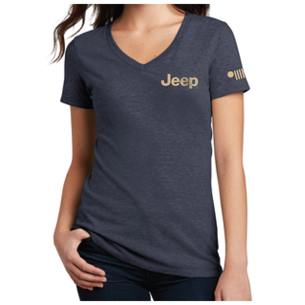 Ladies Jeep® Freedom to Roam V-neck - Navy Blue