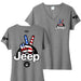 Ladies Jeep® Wave USA V - neck - Graphite Heather - Detroit Shirt CompanyFCA - JeepT-Shirts (Apparel)