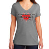 Ladies Relaxed V - neck Somebody in Detroit Loves Me T-shirt - Triblend Grey - Detroit Shirt CompanyDetroit Shirt CompanyT-Shirts (Apparel)