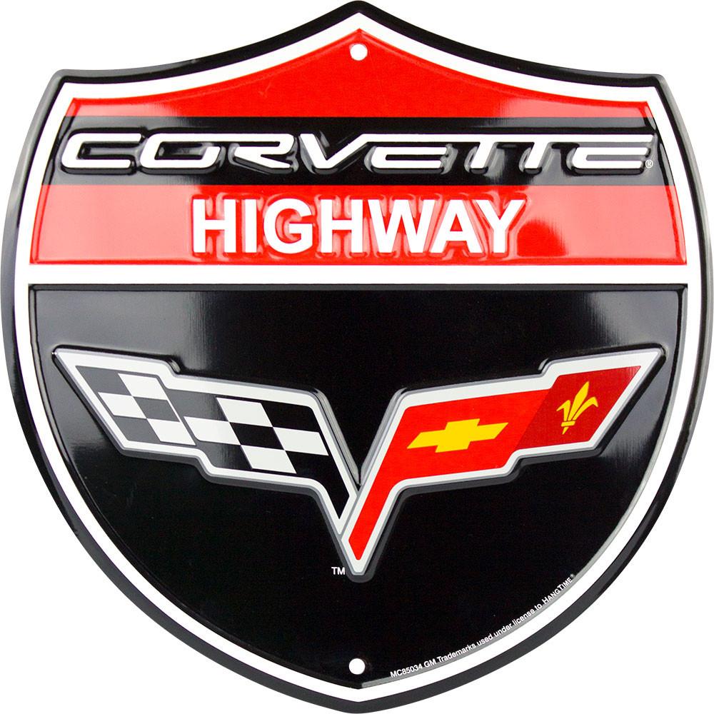 Metal Sign - Corvette Highway Shield - Detroit Shirt CompanyHangtimeOther Accessories