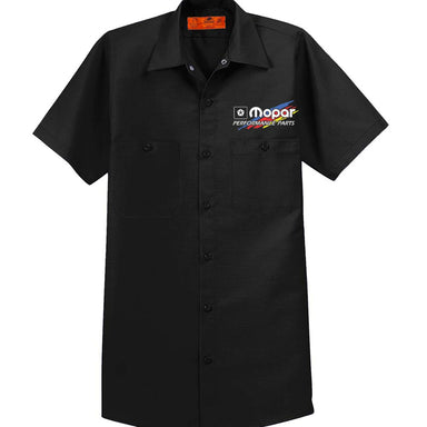 Mens Mopar Performance Parts Vintage Logo Mechanic Shirt - Black - Detroit Shirt CompanyFCA - MoparShirts (Apparel)