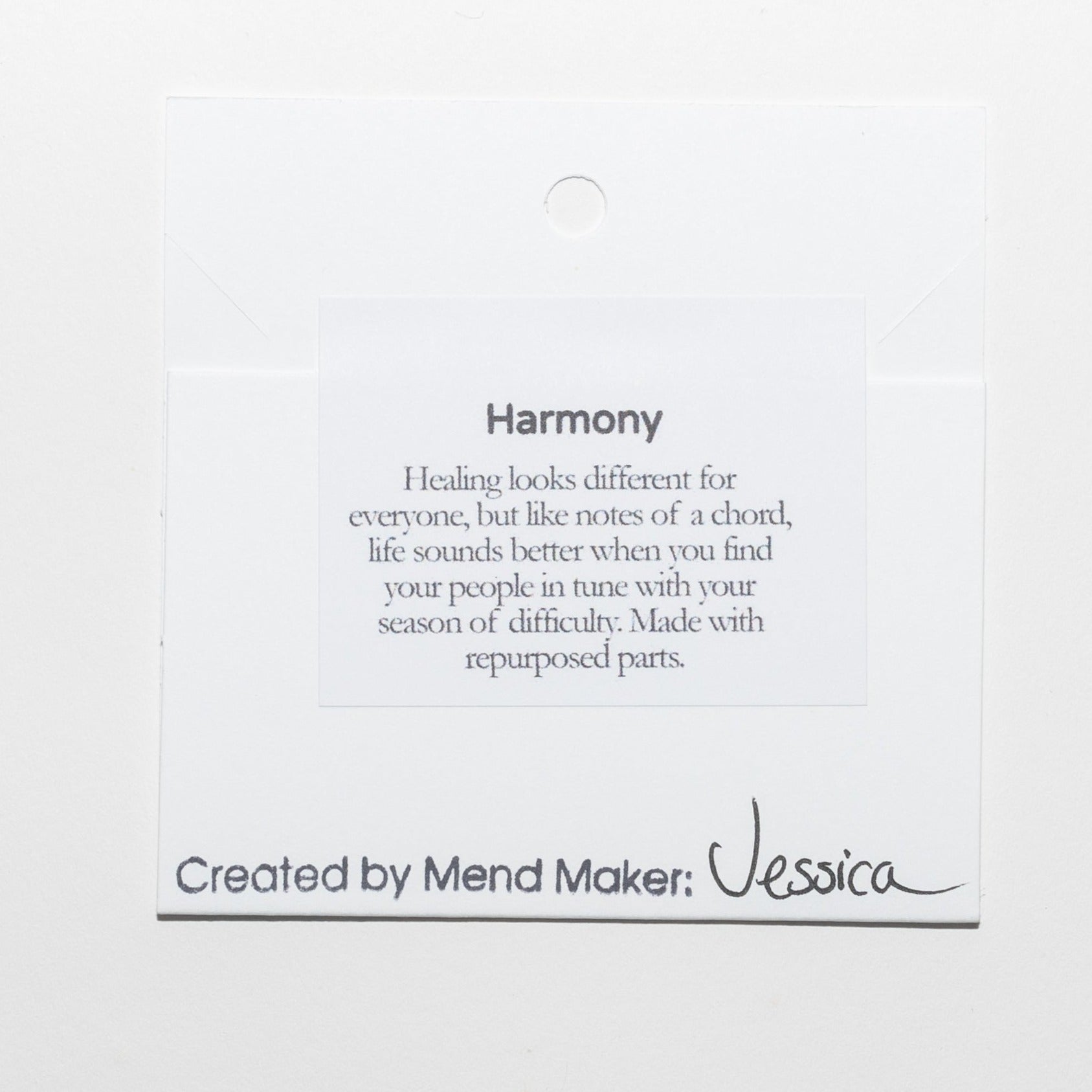 Harmony  Necklace | Recycled Auto Brass Washer | 18K Gold Plated Two Strand Chain & Pendant