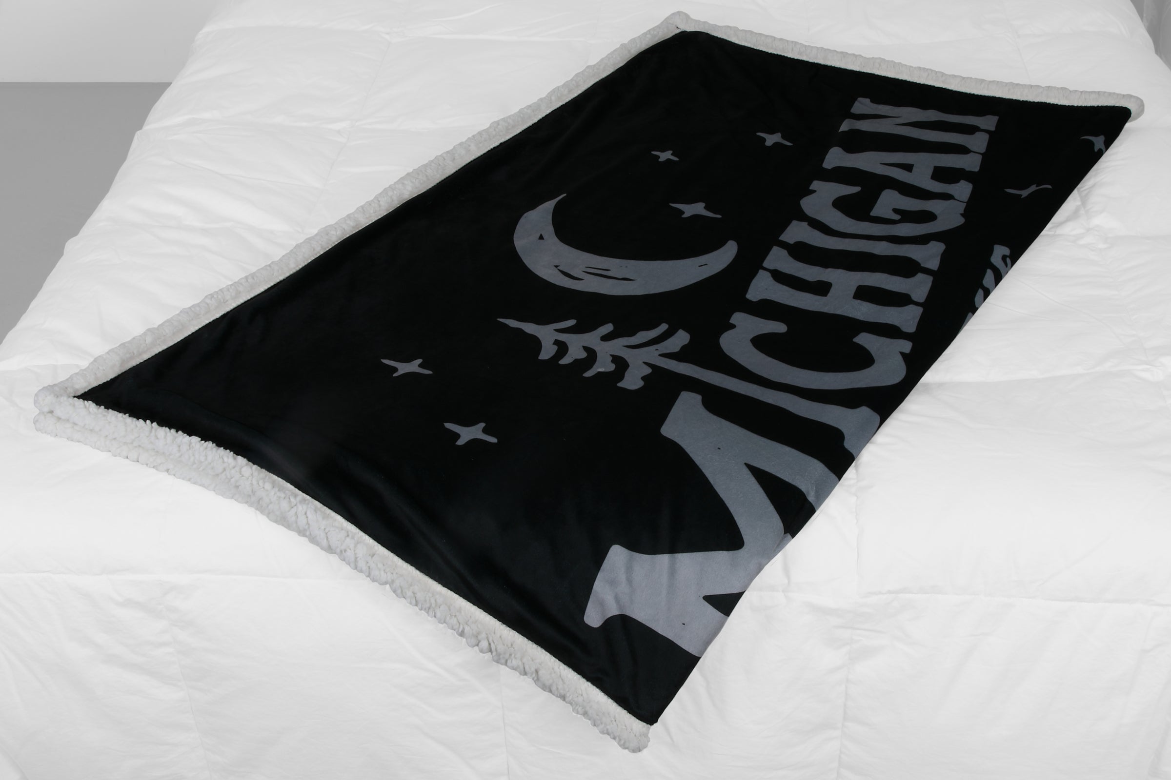 Michigan Vintage Font Sherpa Blanket