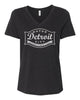 Ladies Relaxed V - neck Detroit Buckle T-shirt - Heather Black - Detroit Shirt CompanyDetroit Shirt CompanyT-Shirts (Apparel)