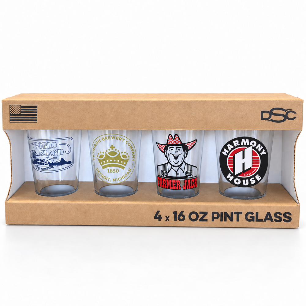 Pint Glass 4 Pack - Detroit Throwbacks