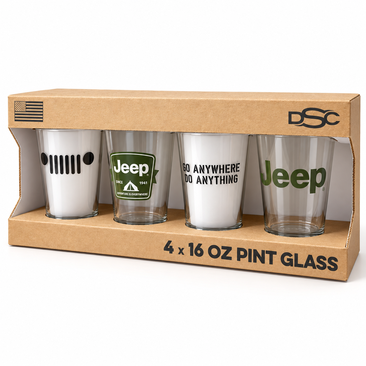 Pint Glass 4 Pack - Jeep