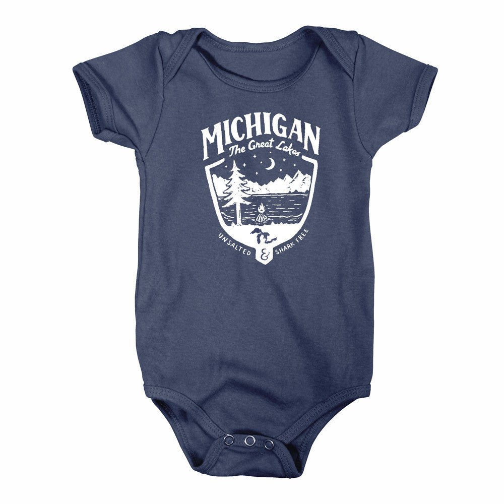 Baby Onesie - Michigan Shield - Navy - Detroit Shirt CompanyDetroit Shirt CompanyKids Apparel