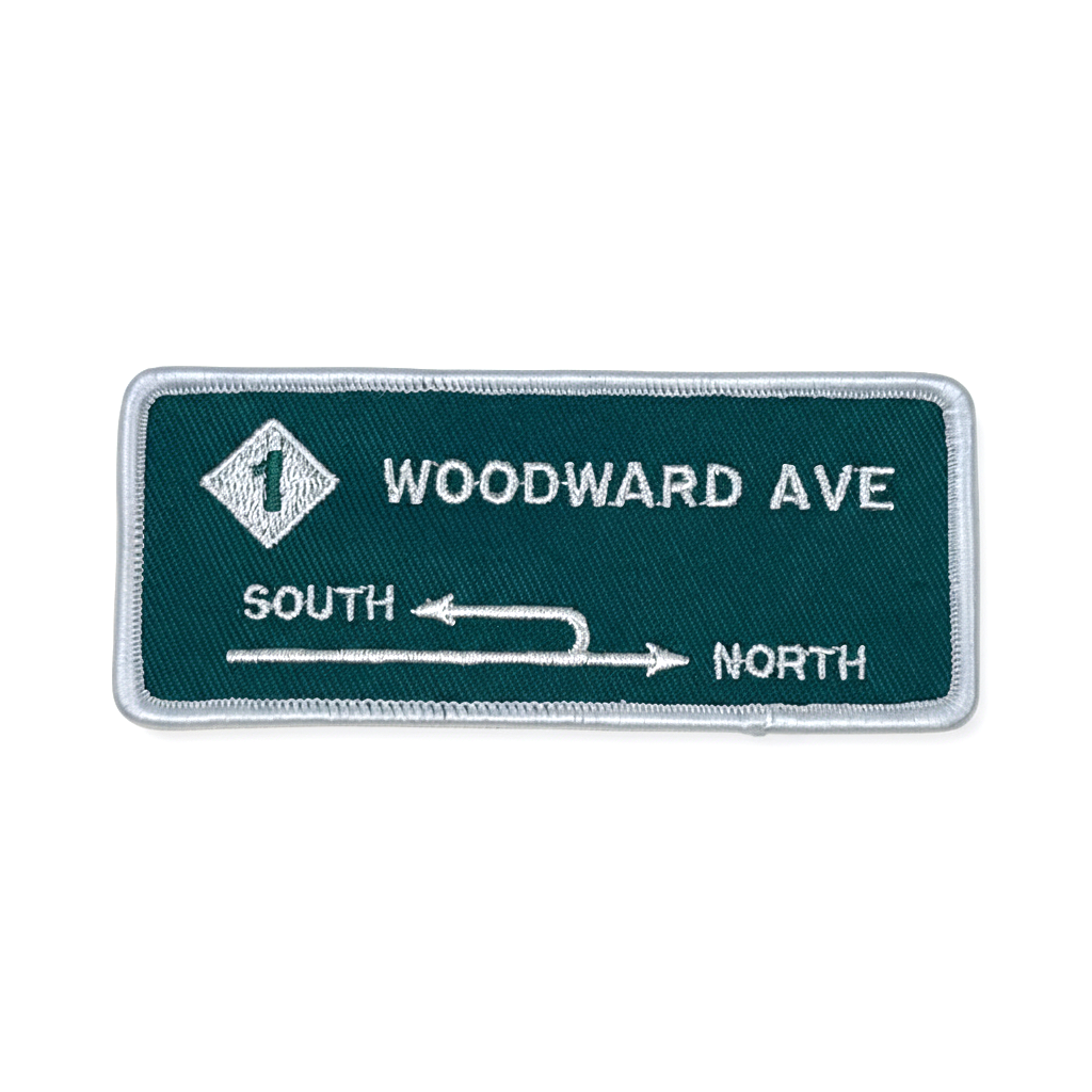 Patch - Woodward Ave Sign Michigan Left
