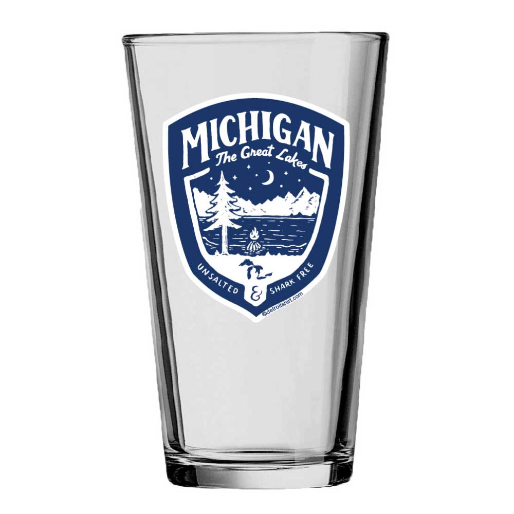 Pint Glass - Michigan Shield - Detroit Shirt CompanyDetroit Shirt CompanyDrinkware (Accessories)