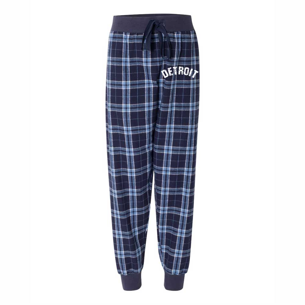 Ladies Detroit Bend Flannel Tailgate Joggers - Navy/Columbia Blue - Detroit Shirt CompanyDetroit Shirt CompanyOther Apparel