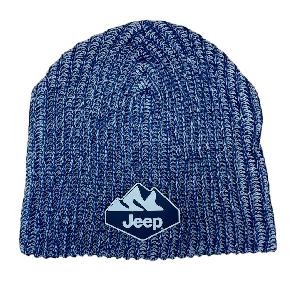 Hat - Jeep Knit Patch Hat Range - Blue Marled - Detroit Shirt CompanyFCA - JeepHats (Apparel)