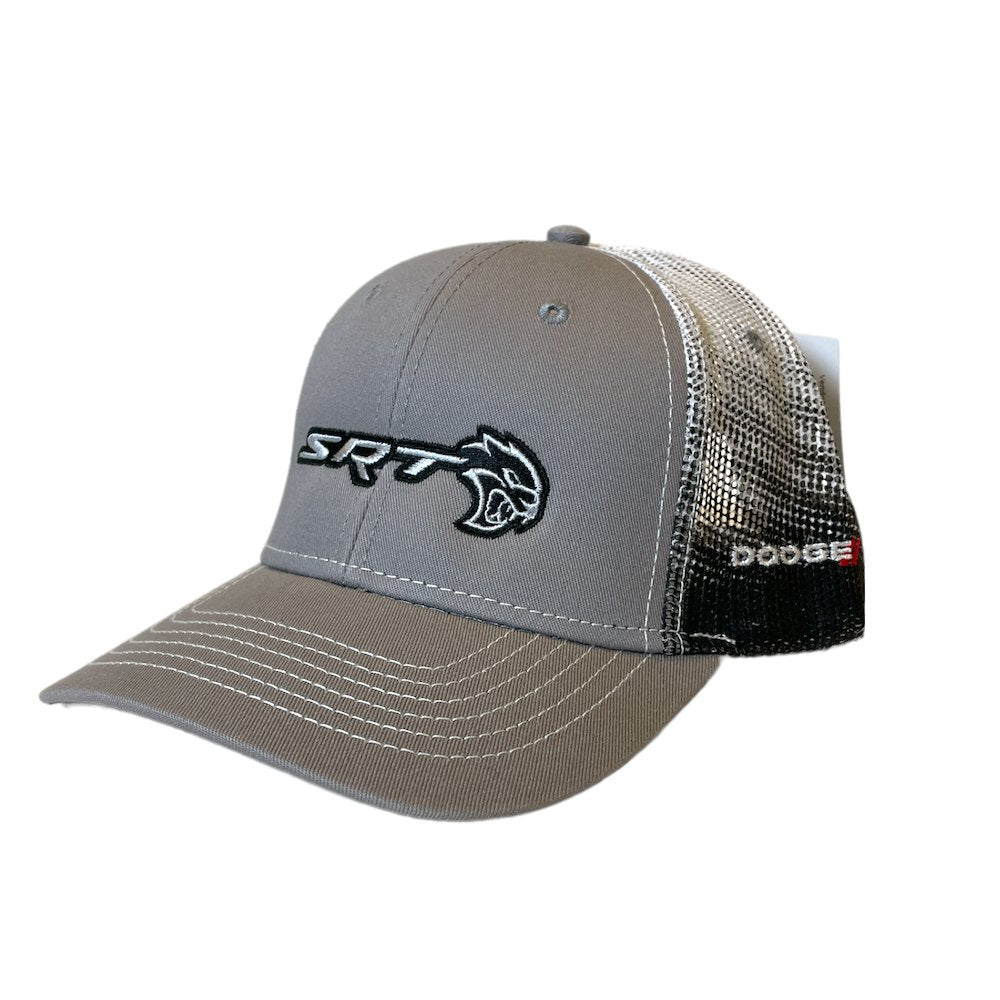 Hat - Dodge SRT Hellcat Gravel SnapBack Trucker - Black/Grey/White - Detroit Shirt CompanyFCA - DodgeHats (Apparel)