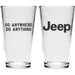 Pint Glass - Jeep Text - Go Anywhere. Do Anything. (Black) - Detroit Shirt CompanyFCA - JeepDrinkware (Accessories)