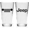 Pint Glass - Jeep Text / Jeep Grille (Black) - Detroit Shirt CompanyFCA - JeepDrinkware (Accessories)