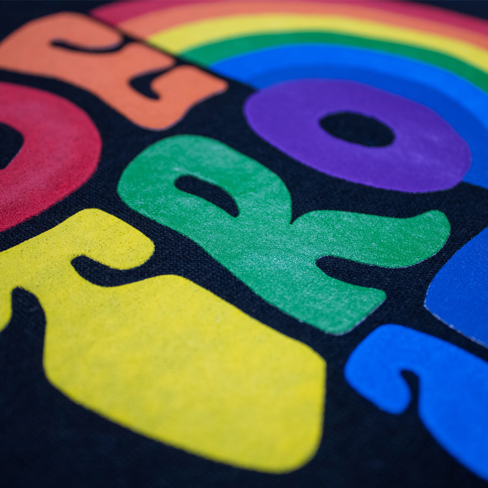 Crew Sweatshirt - Detroit Rainbow - Black
