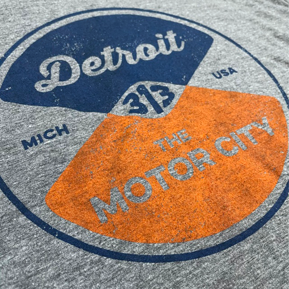 Mens Triblend Detroit Reel T-shirt (Grey)