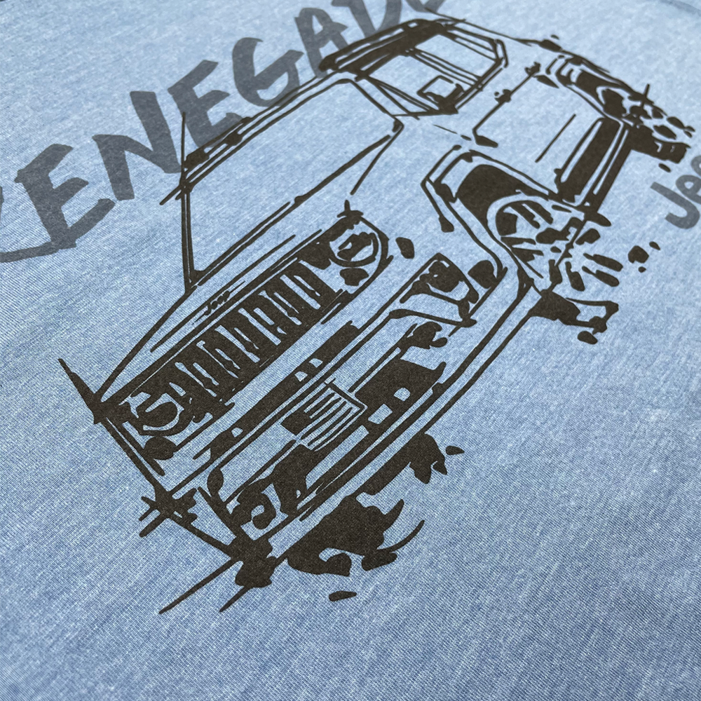 Mens T-Shirt Jeep® Renegade - LDD Series - Triblend Lake Blue