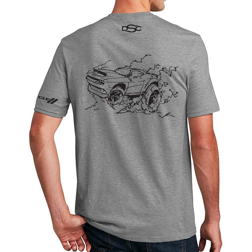 Mens - Dodge Demon 170 Illustrated T-shirt - Triblend Grey