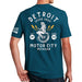 Mens Detroit Speed Shop Pin - up T-shirt - Heather Dark Ocean Blue - Detroit Shirt CompanyDetroit Shirt CompanyT-Shirts (Apparel)