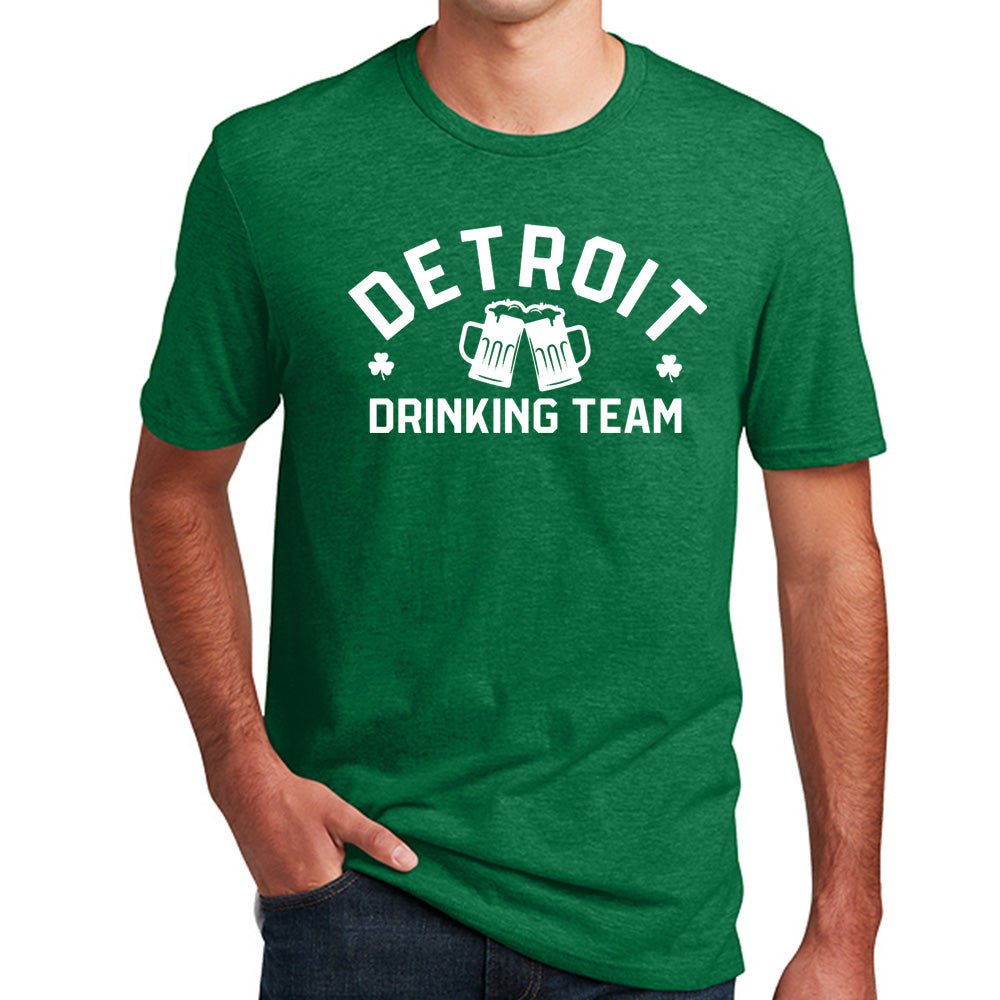 Mens Detroit Drinking Team St. Patrick's Day T-shirt (Heather Kelly Green) - Detroit Shirt CompanyDetroit Shirt CompanyT-Shirts (Apparel)