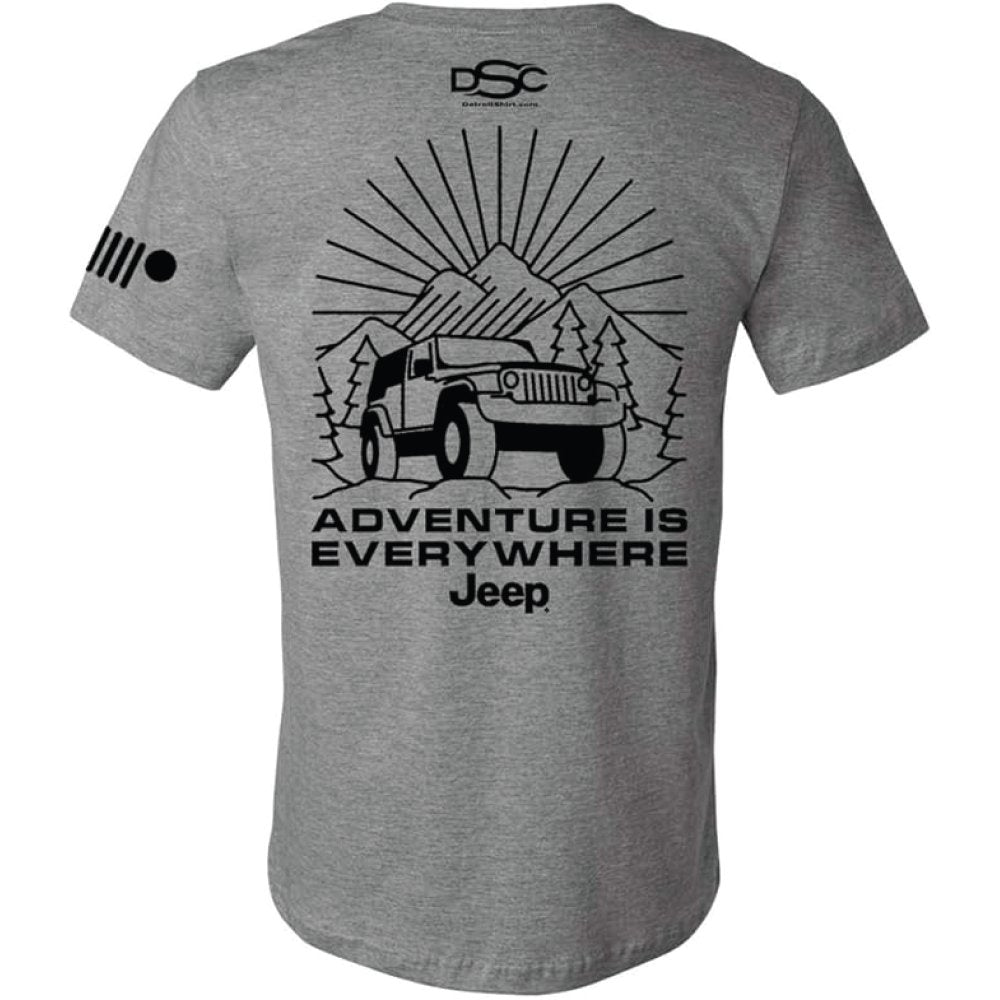 Mens Jeep® Wrangler Burst T-Shirt - Triblend Grey - Detroit Shirt CompanyFCA - JeepT-Shirts (Apparel)