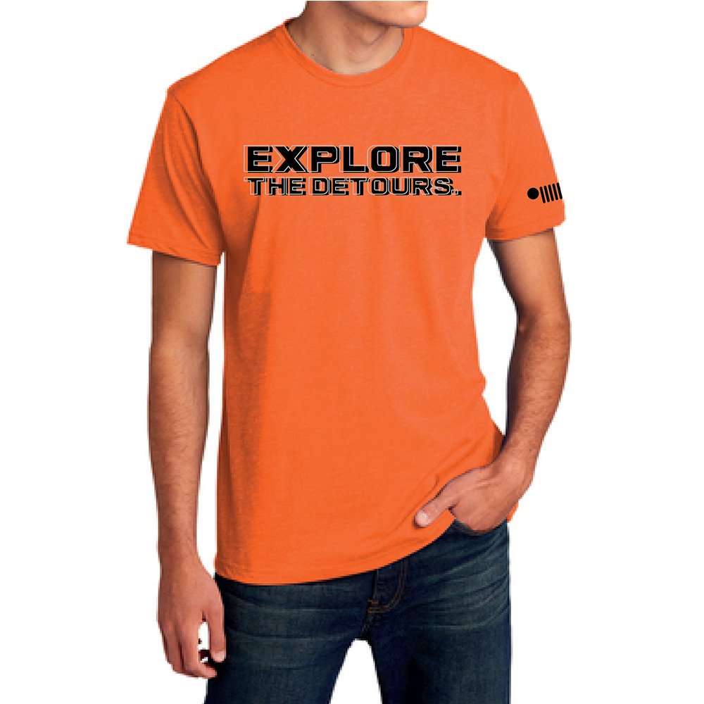 Mens Jeep® Explore the Detours T-Shirt - Orange - Detroit Shirt CompanyFCA - JeepT-Shirts (Apparel)