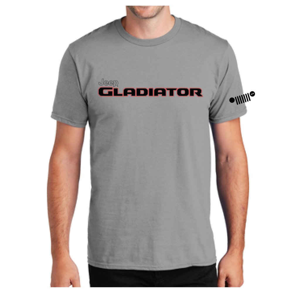 Mens Jeep® Gladiator Red/Black T-Shirt - Grey - Detroit Shirt CompanyFCA - JeepT-Shirts (Apparel)