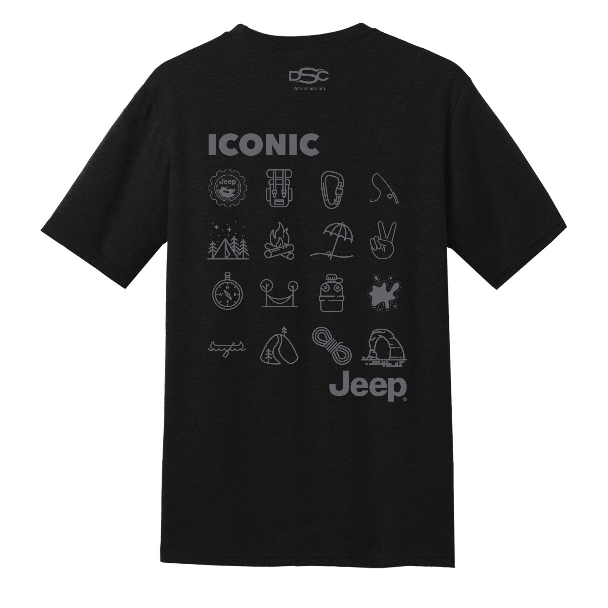 Mens Jeep® Iconic T-Shirt - Black - Detroit Shirt CompanyFCA - JeepT-Shirts (Apparel)