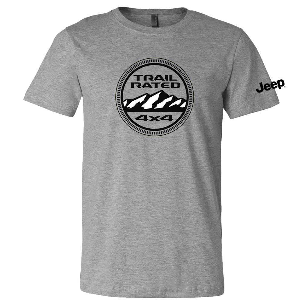 Mens Jeep® Trail Rated T-Shirt - Heather Grey - Detroit Shirt CompanyFCA - JeepT-Shirts (Apparel)