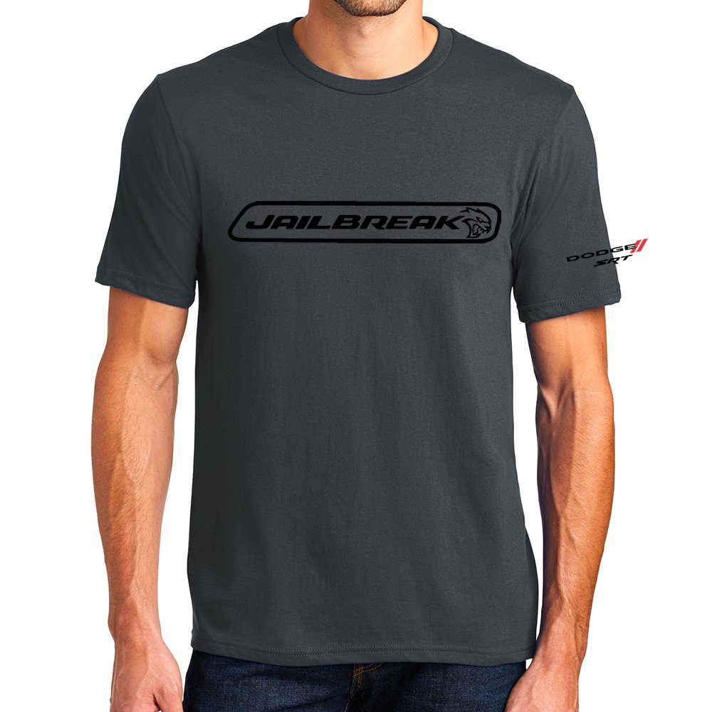 Mens Dodge SRT Hellcat JAILBREAK T-shirt - Charcoal - Detroit Shirt CompanyFCA - DodgeT-Shirts (Apparel)