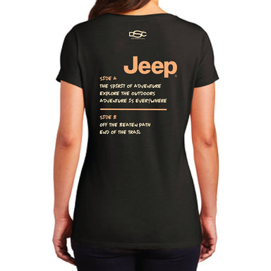 Ladies Jeep® Adventure Mixtape T-Shirt - Black - Detroit Shirt CompanyFCA - JeepT-Shirts (Apparel)