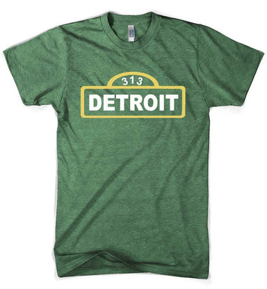 Mens Detroit Street Sign T-shirt (Heather Kelly Green) - Detroit Shirt CompanyDetroit Shirt CompanyT-Shirts (Apparel)