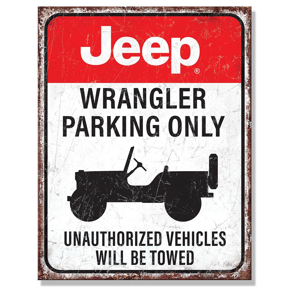 Metal Sign - Jeep Wrangler Parking Only - Detroit Shirt CompanyFCA - JeepOther Accessories