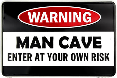 Metal Sign - Warning Man Cave - Detroit Shirt CompanyHangtimeOther Accessories