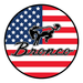 Sticker - Ford Bronco Flag - Round - Detroit Shirt CompanyDSC - FordStickers (Accessories)