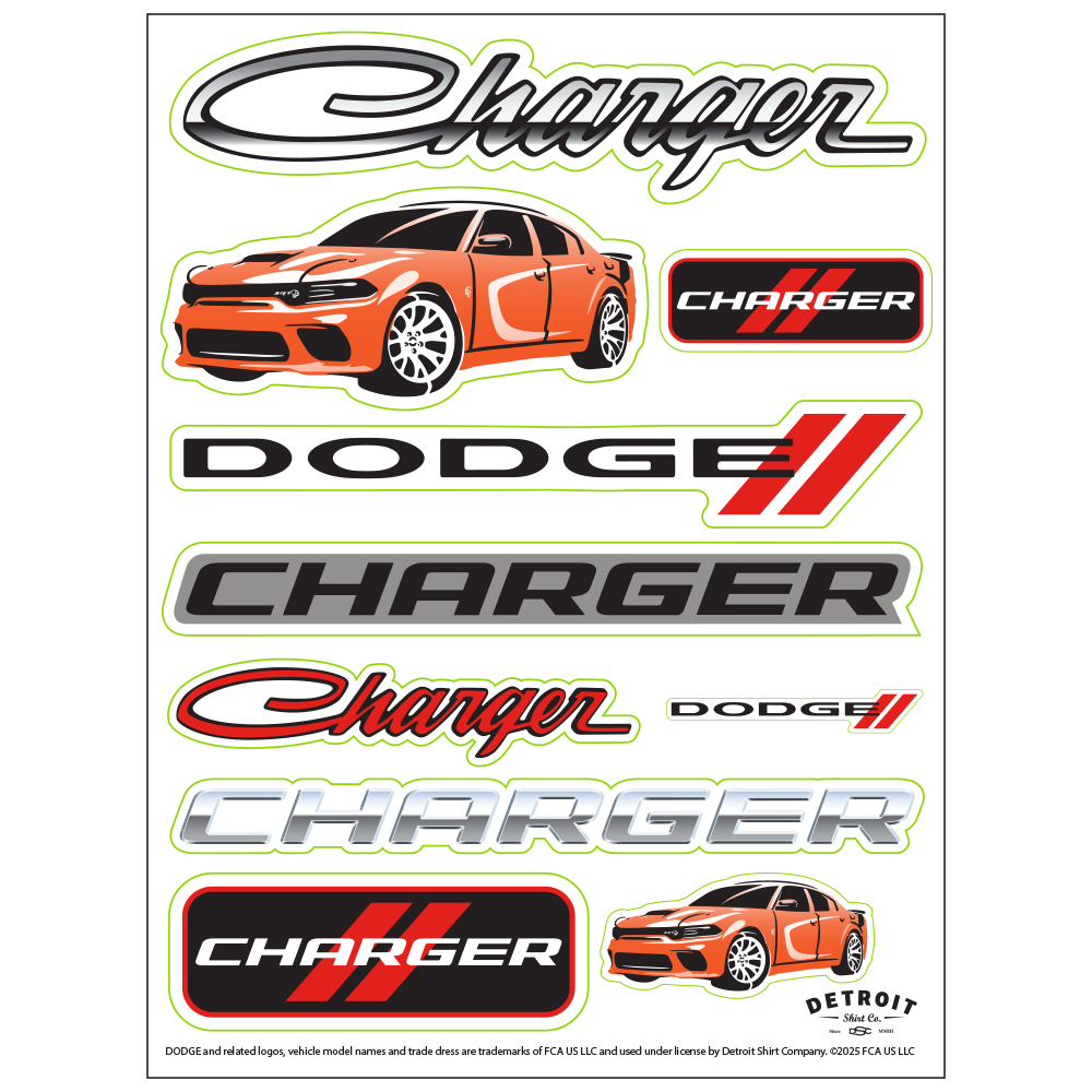 Sticker Sheet - Dodge Charger