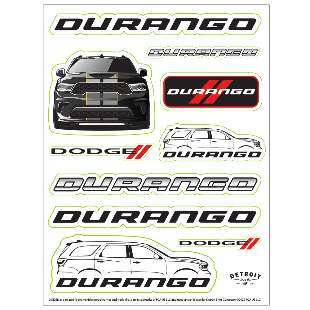 Sticker Sheet - Dodge Durango