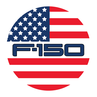 Sticker - Ford F - 150 Flag - Round - Detroit Shirt CompanyDSC - FordStickers (Accessories)