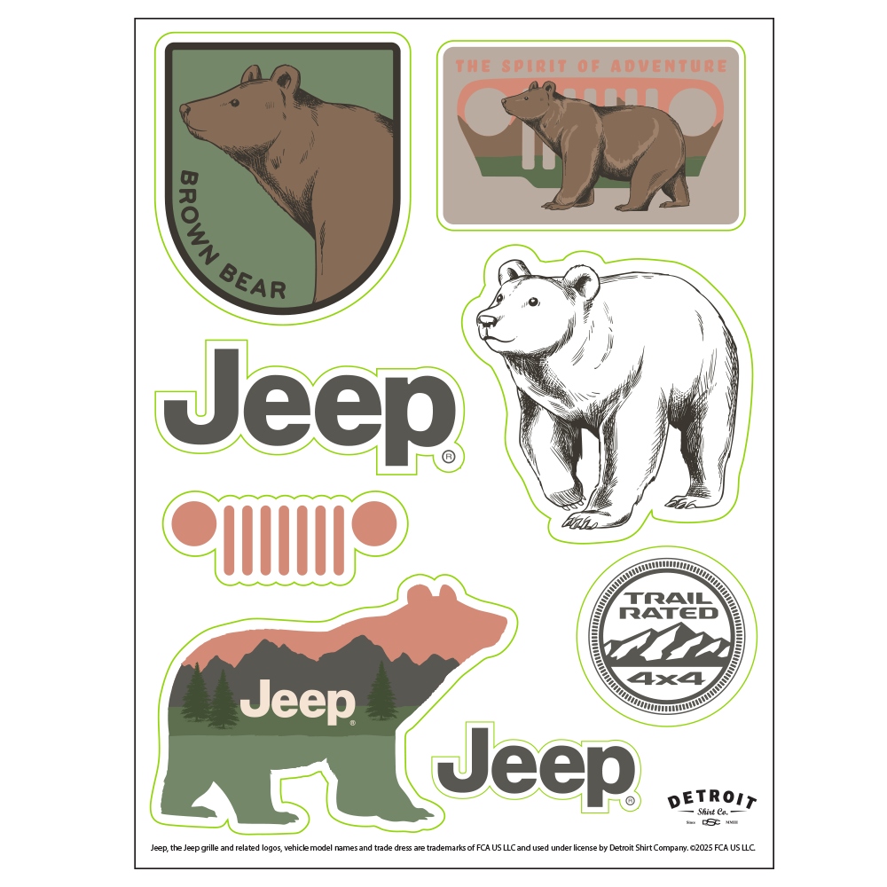 Sticker Sheet - Jeep® Brown Bear
