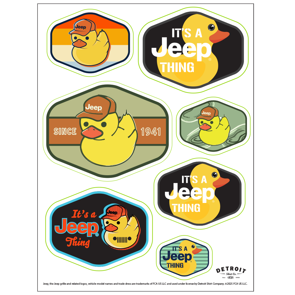Sticker Sheet - Jeep® Duck Hexagon