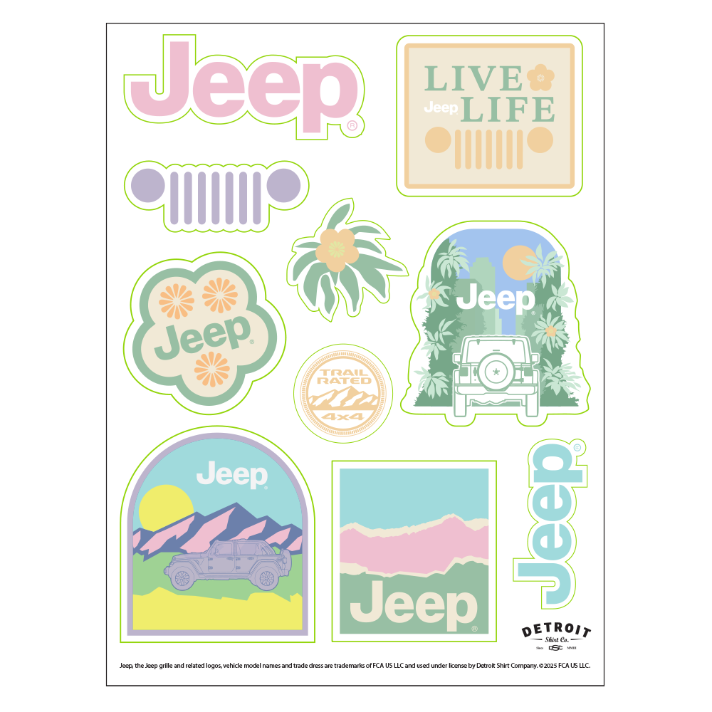 Sticker  Sheet- Jeep® Pastel