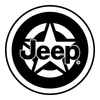 Sticker - Jeep® Star Black and White - Round