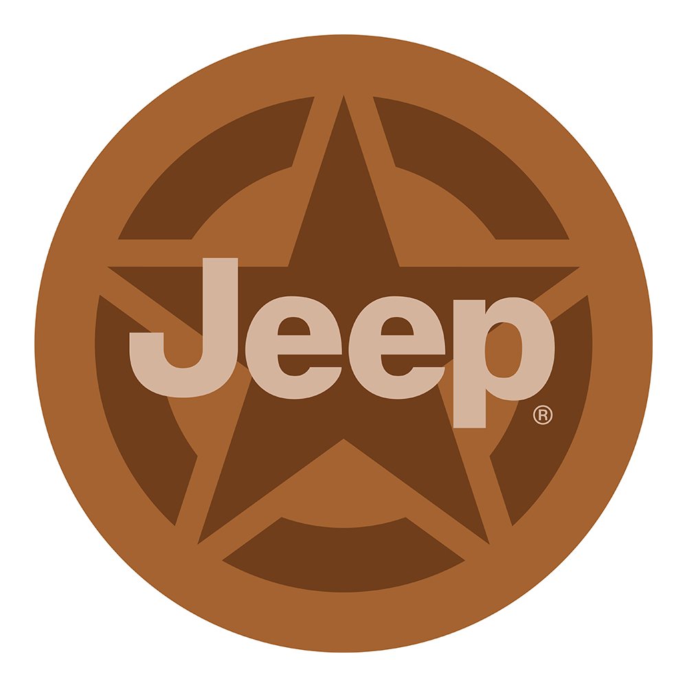 Sticker - Jeep® Star Brown and Tan - Round - Detroit Shirt CompanyFCA - JeepStickers (Accessories)