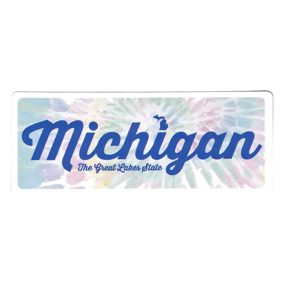 Sticker - Michigan Script TieDye - Detroit Shirt CompanyDetroit Shirt CompanyStickers (Accessories)