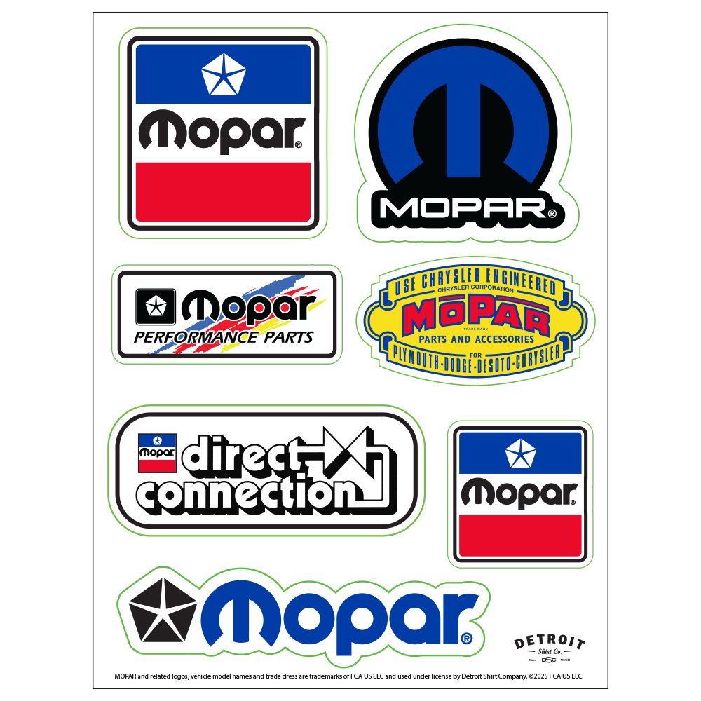 Sticker Sheet - Mopar Historical Logos