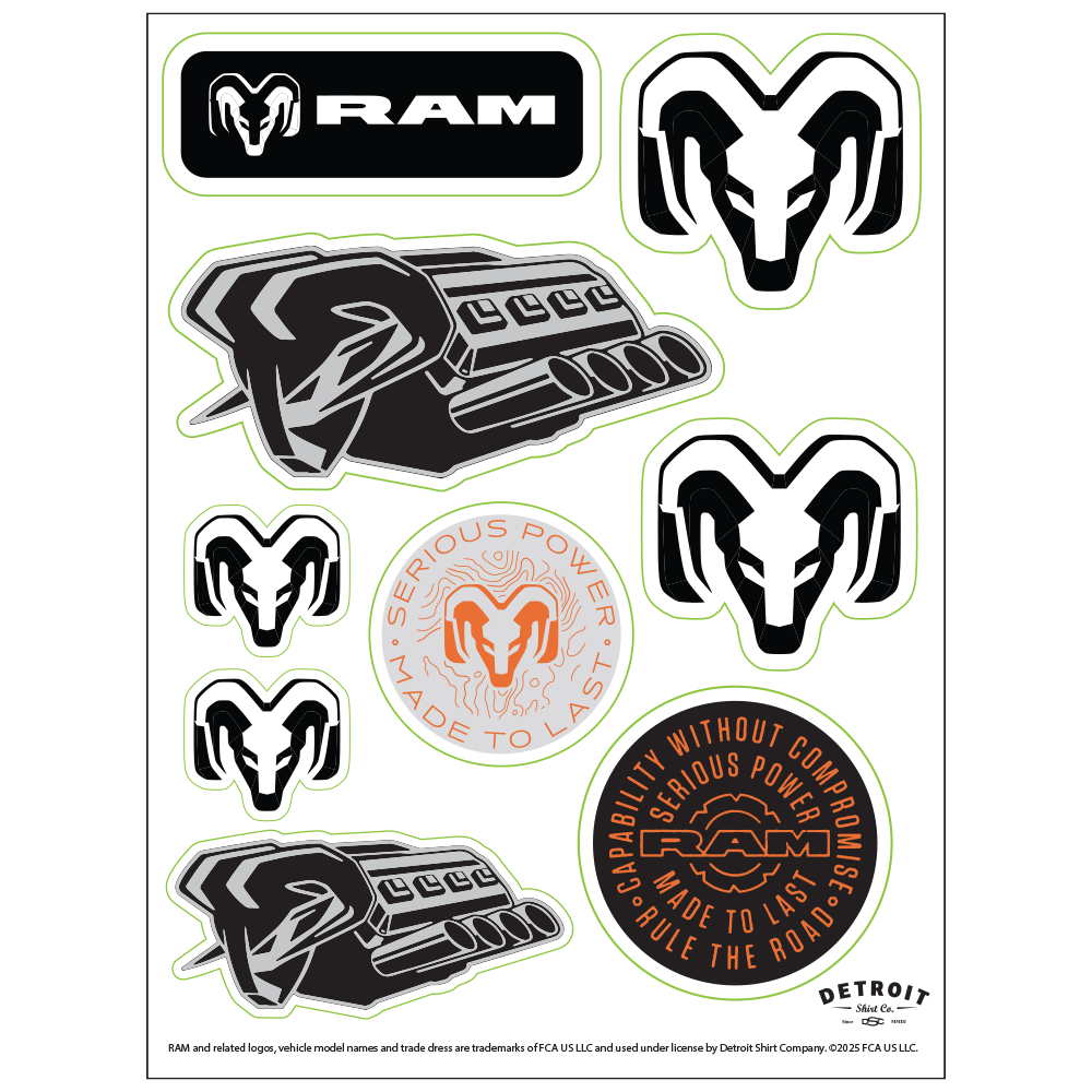 Sticker Sheet - Ram  HEMI