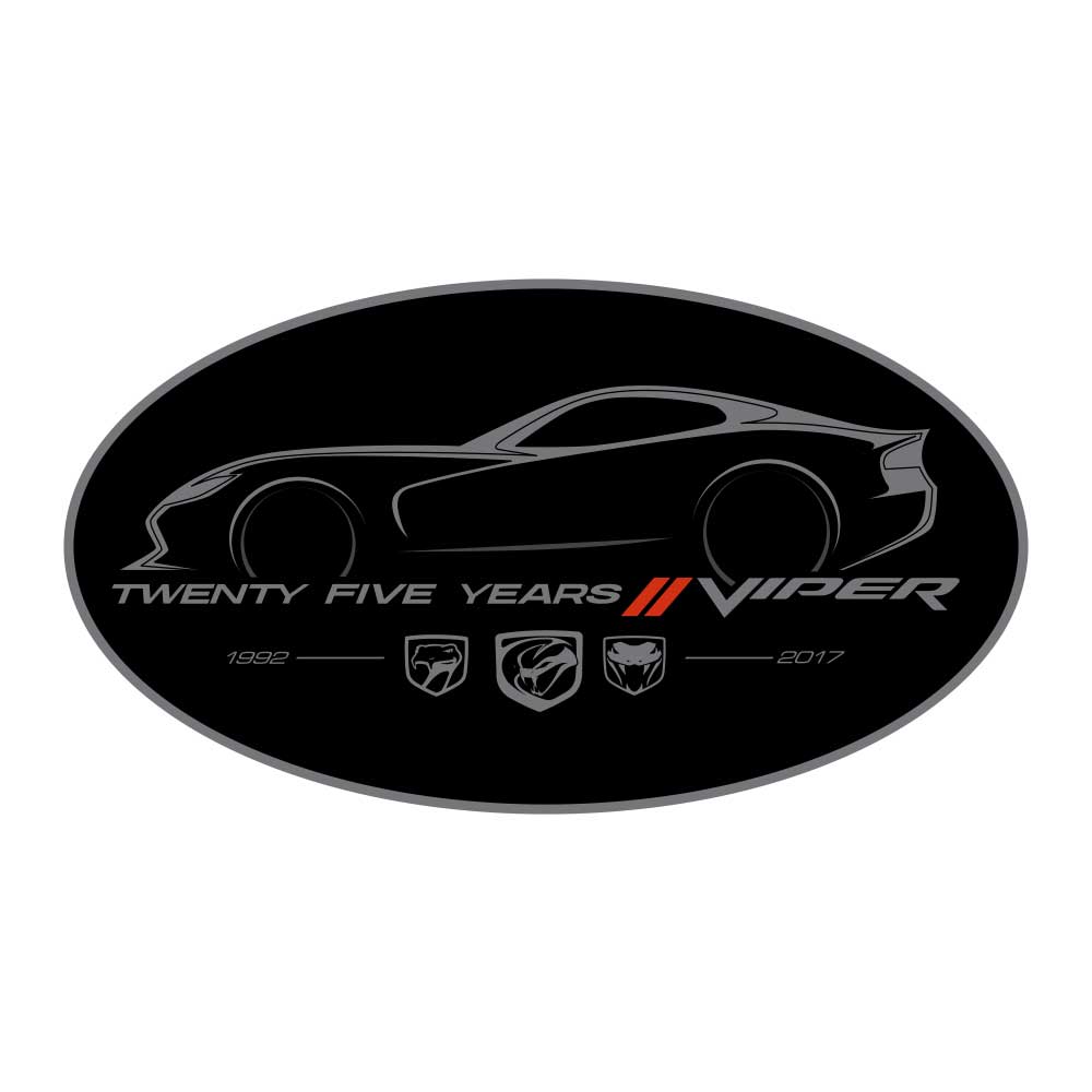 Sticker - Dodge Viper 25 Oval - Detroit Shirt CompanyFCA - DodgeStickers (Accessories)